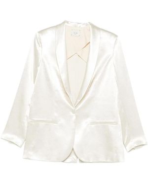 Alysi Single-Breasted Blazer Jacket - White