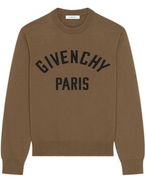 Givenchy Jumper With Paris Detail - Brown