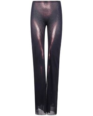 Jean Paul Gaultier Mesh Straight Trouser Printed "Body Dust" - Blue