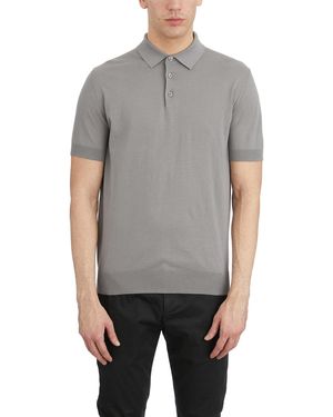 Paolo Pecora Cotton Polo Sweater - Gray