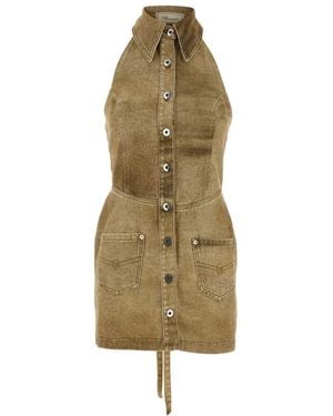 Blumarine 2J238A Denim Printed Dress - Natural