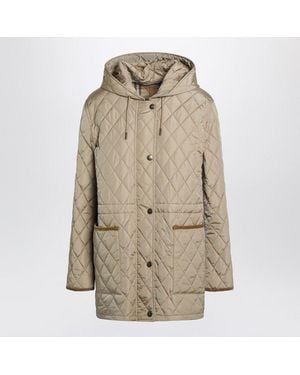 Burberry Quilted Nylon Coat - Natural