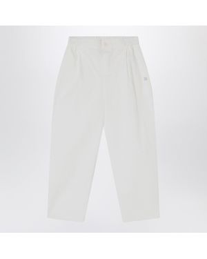 Douuod Ivory Cotton Pants - White