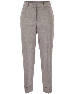 Peserico Wool Blend Flannel Pants - Gray