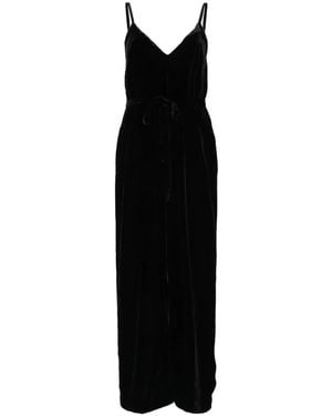 Gold Hawk Velvet Jumpsuit - Black
