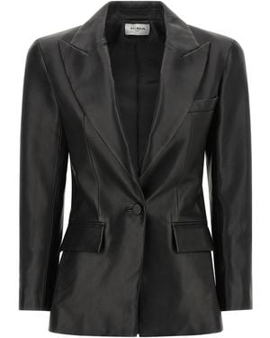 Balmain Leather Blazer - Black