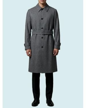 Lardini Single-Breasted Virgin Wool Coat - Gray