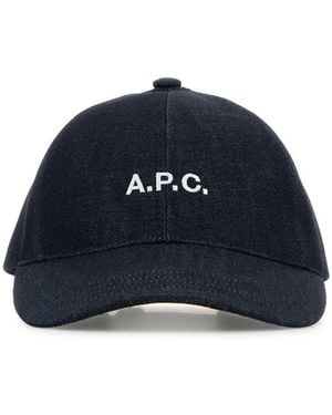 A.P.C. Charlie Logo Baseball Cap - Blue