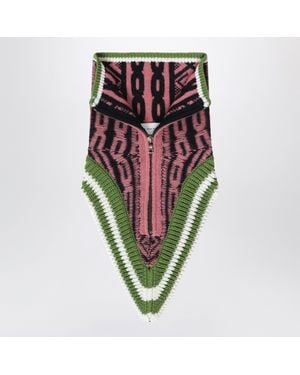 Dries Van Noten Jacquard Wool Collar - Green