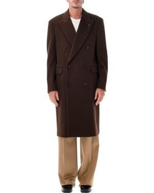 Lardini Double-Breasted Wool Coat - Red