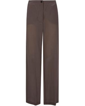 Seventy Mixed Silk Sand Wash Pants - Brown