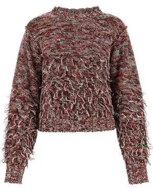DURAZZI MILANO Embroidered Cotton Blend Jumper Maglieria - Brown