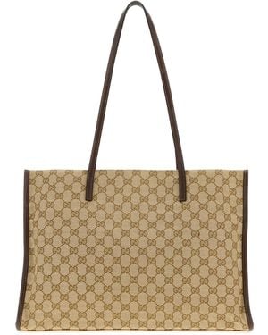 Gucci Gg Supreme Shoulder Bag - Natural