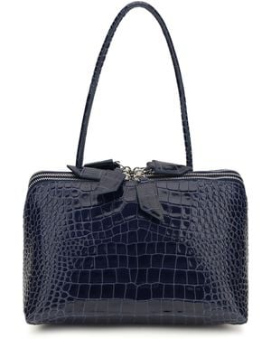 The Attico L'Altra Di Milano Crocodile-Effect Shoulder Bag - Blue