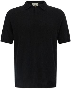 Ma'ry'ya Spongy Effect Polo Shirt - Black