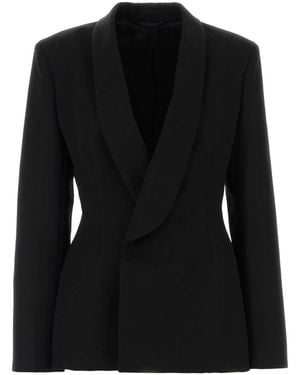 Carven Ja308-Shawl Collar Jacket - Black