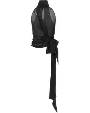 Balmain American Neckline Top - Black