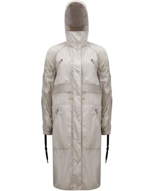 Moncler Potet Logo Parka Raincoat - Gray