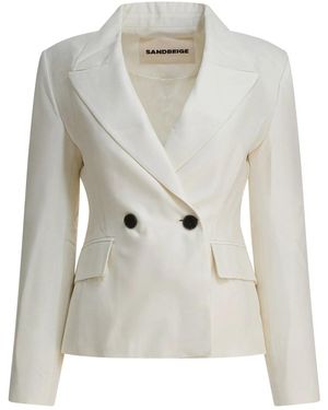 Sandbeige "Karin" Blazer Jacket - White