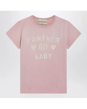 Valentino Panther Lady T-Shirt - Pink