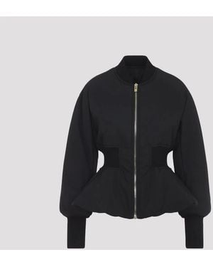 Alaïa Alaia Nylon Peplum Bomber - Black