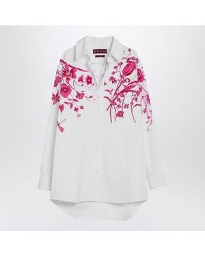 Gucci Chic Floral Print Button-Up Shirt For - White