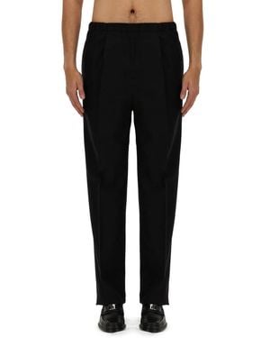 Fendi Wool Trousers With 'Made - Black