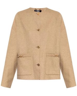 Versace Medusa Buttoned Jacket - Natural