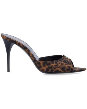 Saint Laurent Babylone Leopard Mules - Multicolor