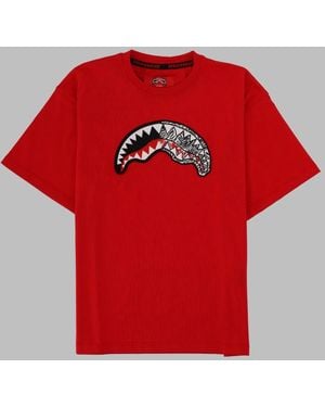 Sprayground Sketch Shark Over T-Shirt - Red