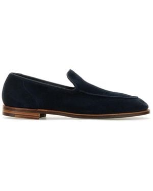Crockett & Jones Crockett & Jones Suede Salcombe Loafers - Blue