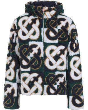 CASABLANCA Monogram Fleece Jacket - Black