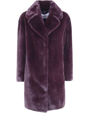 Stand Studio "Camille" Cocoon Soft Teddy Coat - Purple
