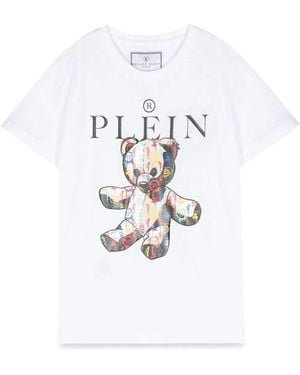 Philipp Plein Maxi T-Shirt Bear - White