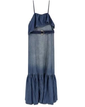 Pinko Medium Dark Denim Lyocell Dress - Blue