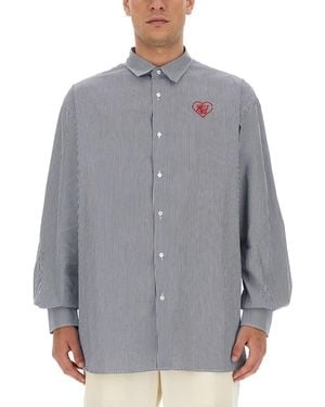 FAMILY FIRST Shirt With Logo - Grey