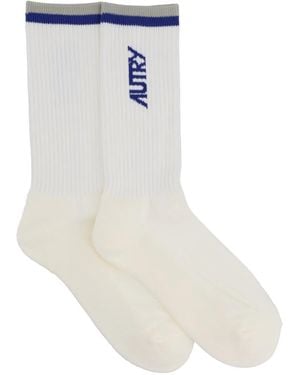 Autry Socks With Logo - White