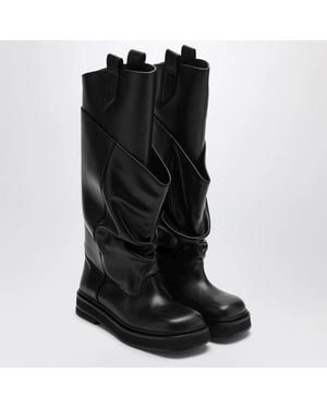 The Attico Leather La Passeggiata Boots - Black