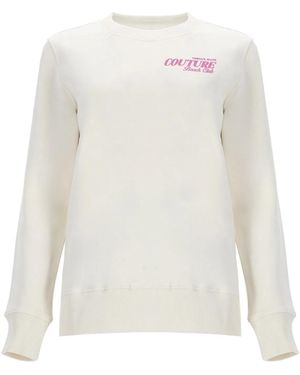 Versace Jeans Couture Felpa Con Stampa - White