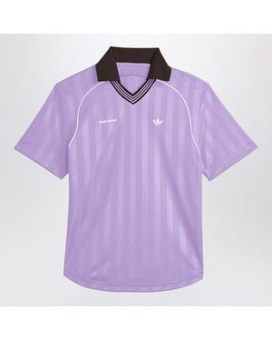 adidas Lilac Jacquard Football Tshirt - Purple