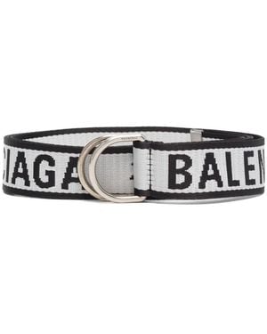 Balenciaga Jacquard Logo D Ring Belt - Grey