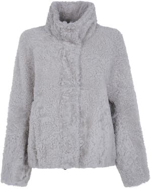 Brunello Cucinelli Turtle Neck Fur Jacket - Gray