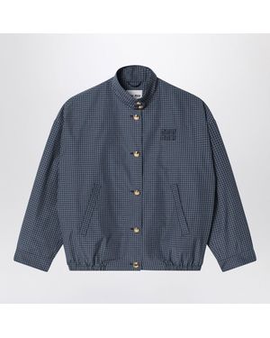 Miu Miu Blouson With Check Pattern - Blue