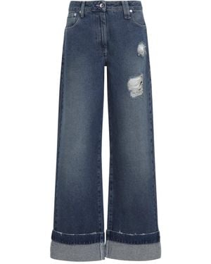 Simone Rocha Distressed Straight Leg Jeans - Blue