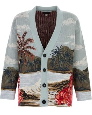 Alanui Embroidered Wool Blend Cardigan - Grey
