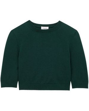 Saint Laurent Wool Crop Top - Green
