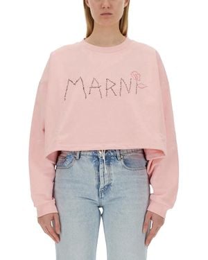 Marni Sweatshirt With Logo - Pink