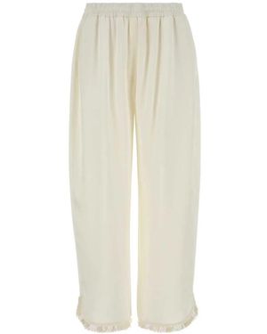 Stella McCartney Emb Hem Satin Pj Trs - White