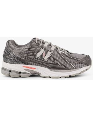 New Balance 1060R Mesh Sneakers With Leather Inserts - Gray