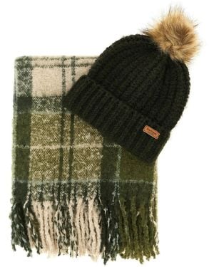 Barbour 'Saltburn' Set: Cap + Scarf - Green